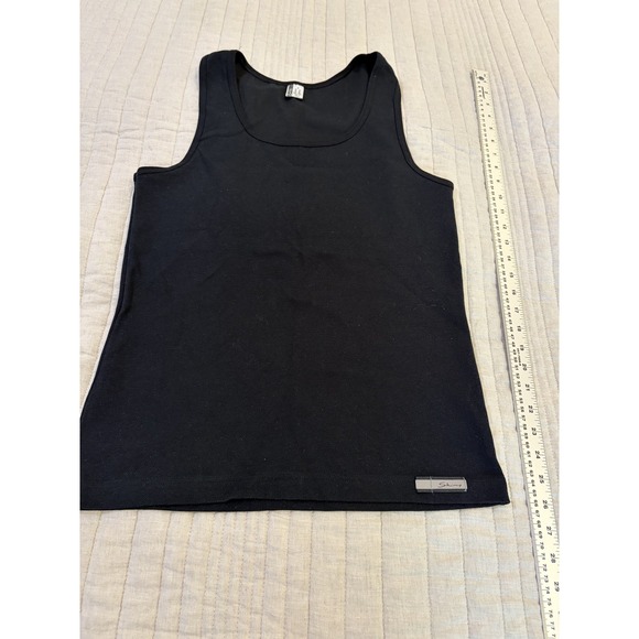 Skiny Tops - Skiny Women's Black Cotton Blend Tank Top Size M Basic Ribbed Sleeveless Tee
